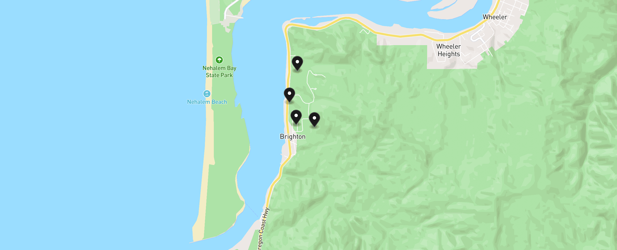 Map of Brighton with 4 homes for sale pinned