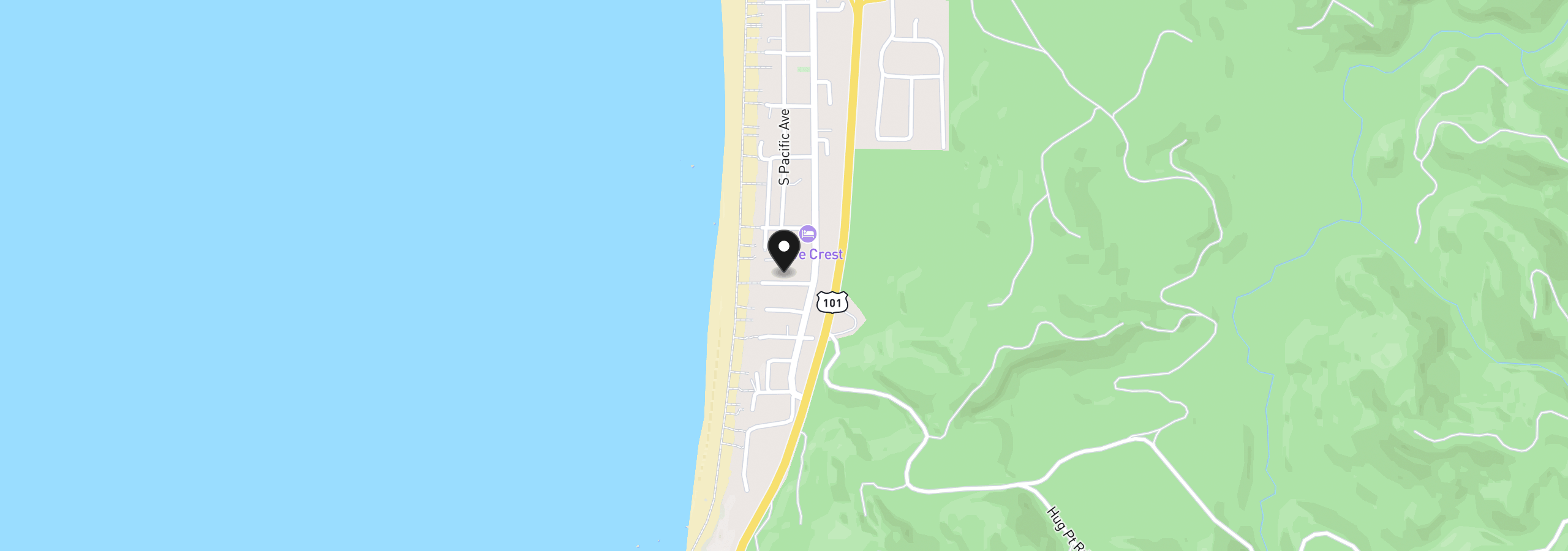 Map showing the location of W Kenai, Cannon Beach, OR 97110