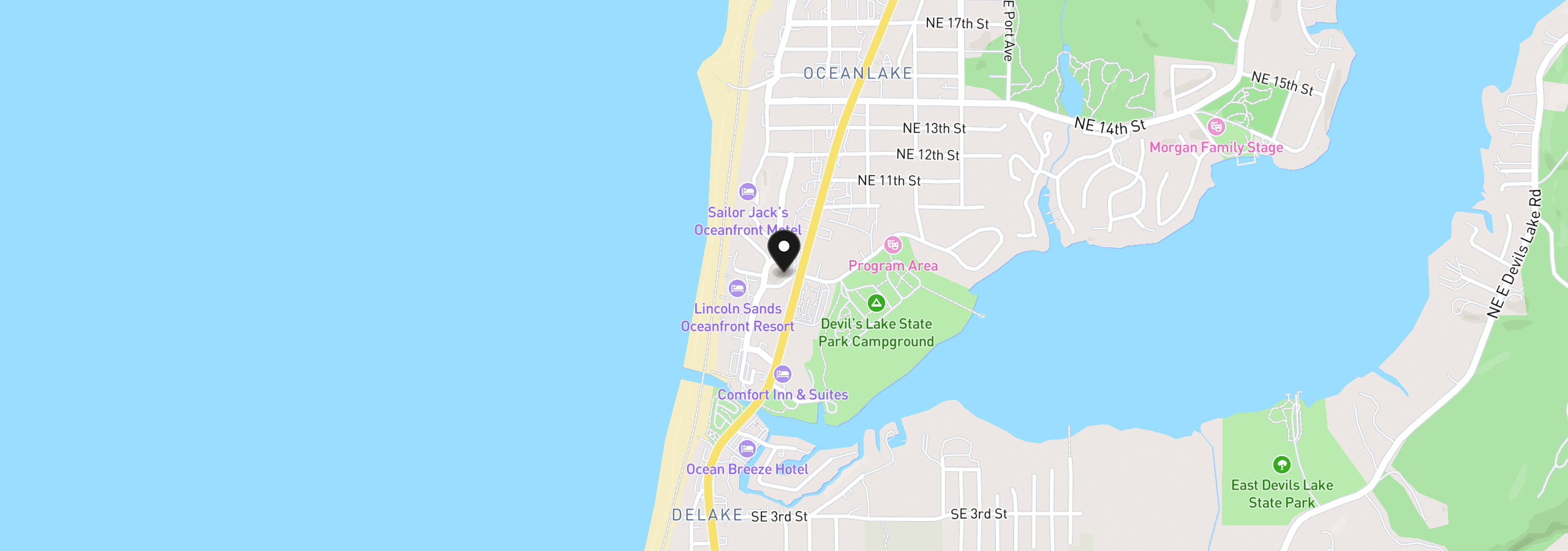 Map showing the location of 1200 NW Blk 6th Dr Tl2700, Lincoln City, OR 97367