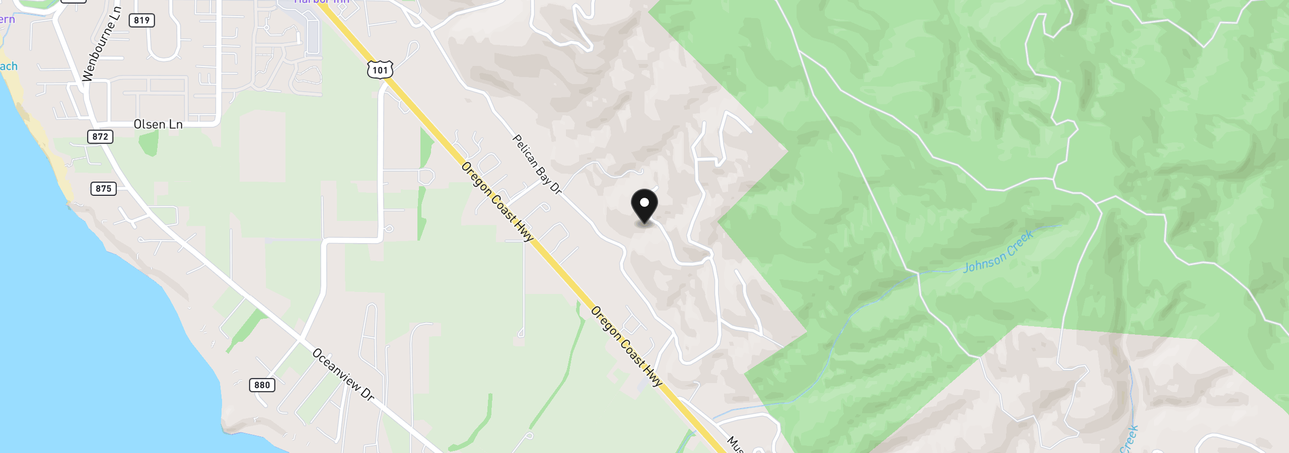 Map showing the location of Upper Benham, Brookings, OR 97415