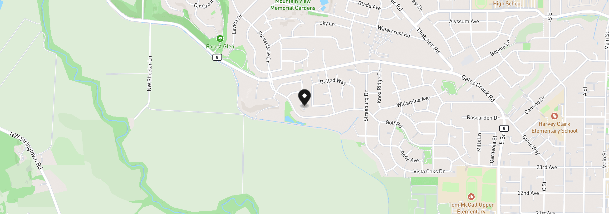 Map showing the location of 2715 Harvest Ct, Forest Grove, OR 97116