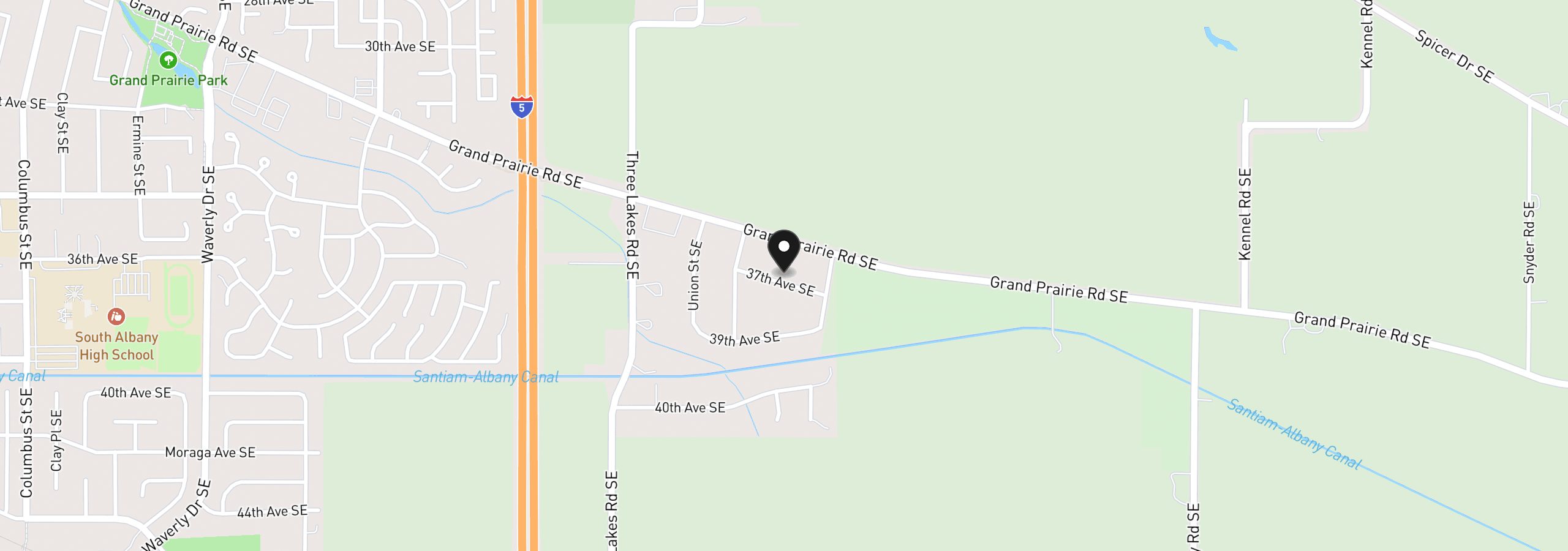 Map showing the location of 4177 37th Ave SE, Albany, OR 97322