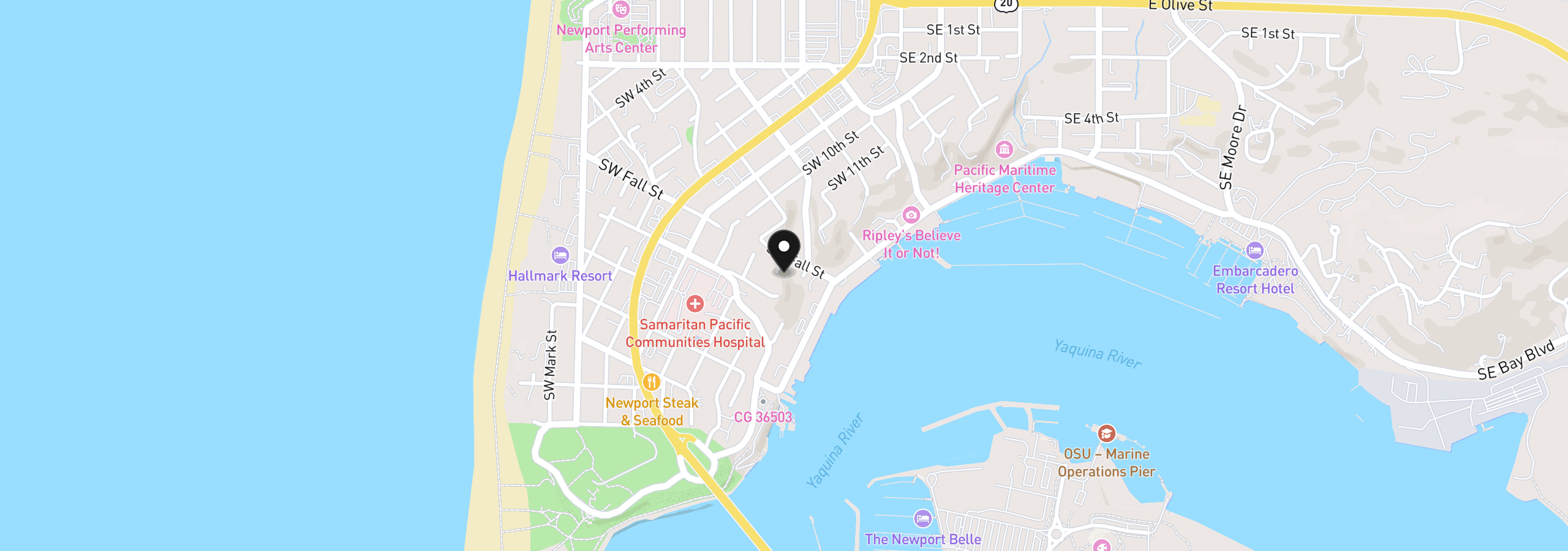Map showing the location of 5900 Tl SW 12th St, Newport, OR 97365