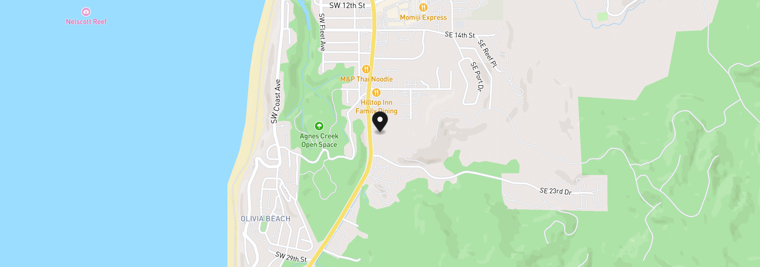 Map showing the location of 2204 SE Highway 101, Lincoln City, OR 97367