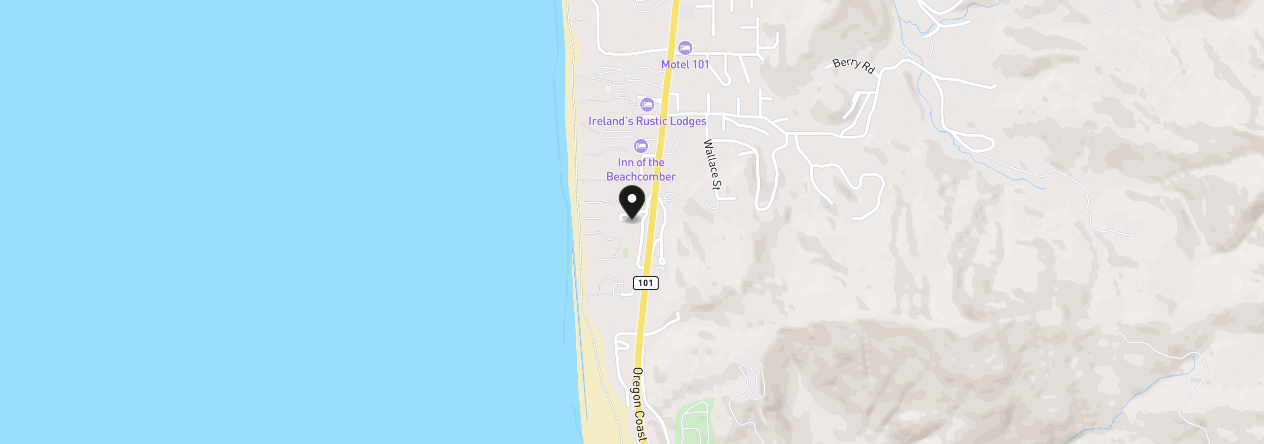 Map showing the location of 94098 Rubys Way, Gold Beach, OR 97444