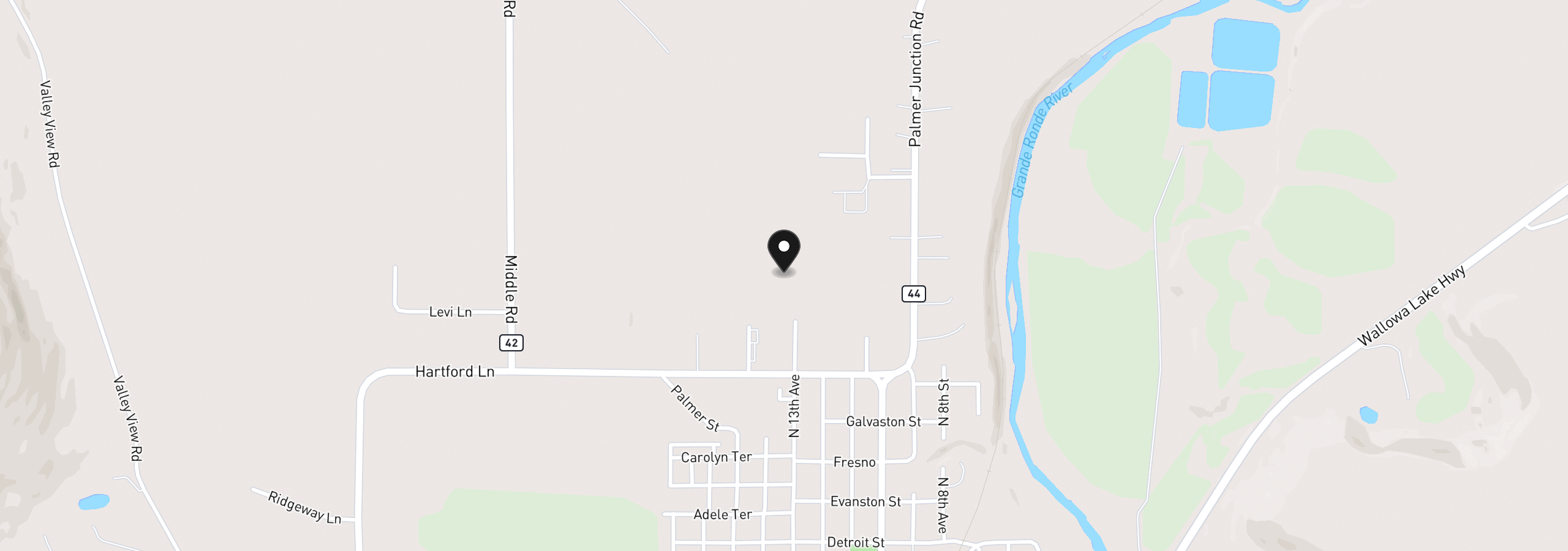 Map showing the location of 953 N 15th Ave, Elgin, OR 97827