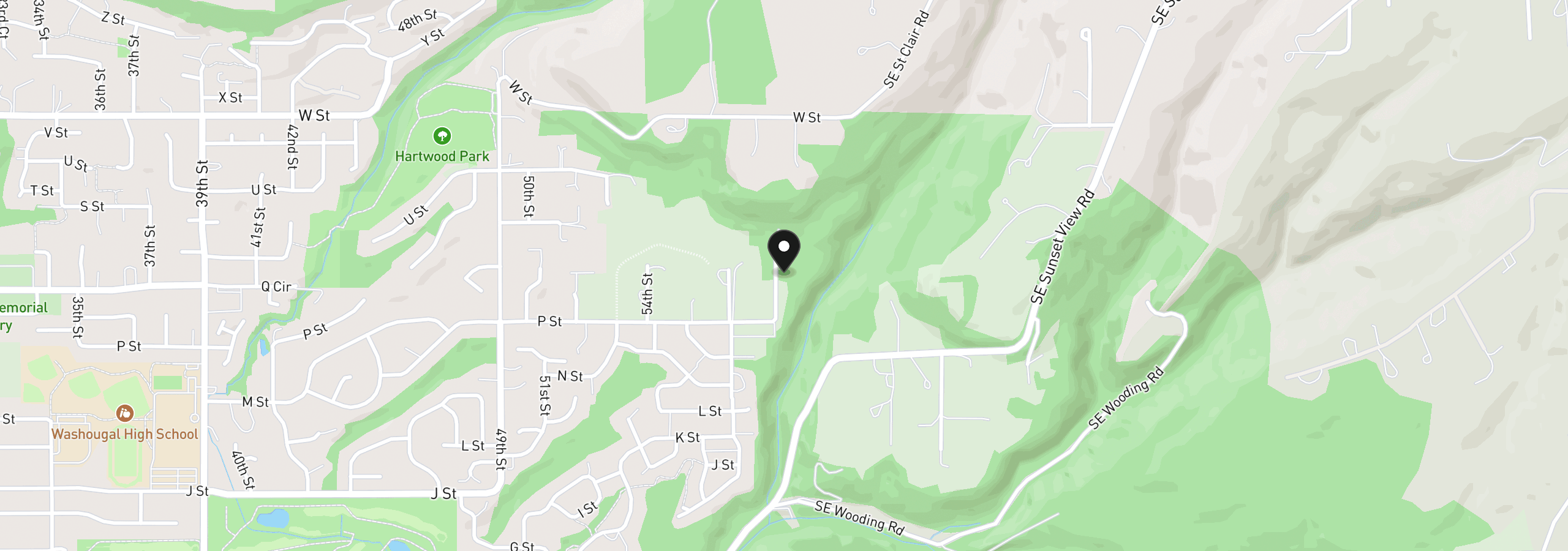 Map showing the location of 1830 58th Ct, Washougal, Wa 98671