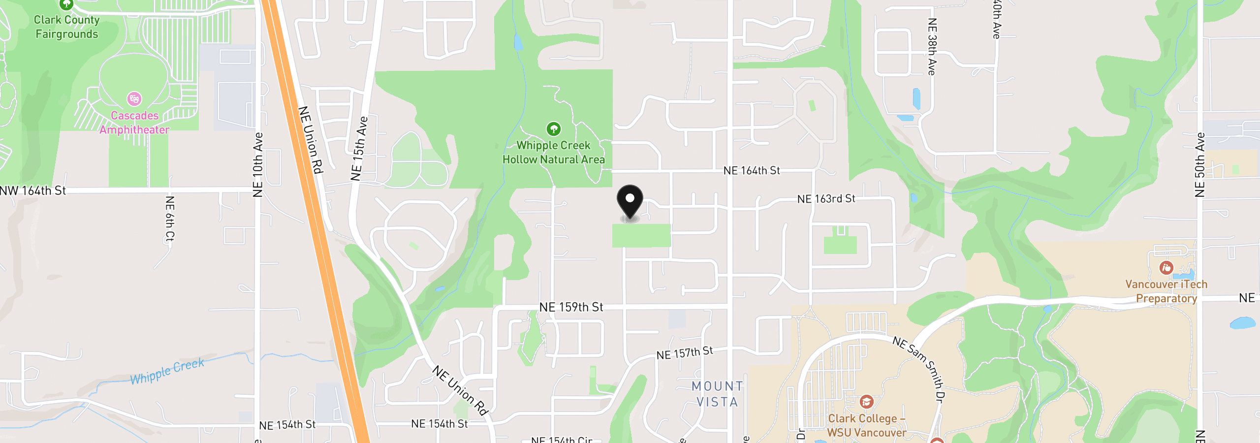 Map showing the location of 16211 NE 25th Ave, Ridgefield, Wa 98642