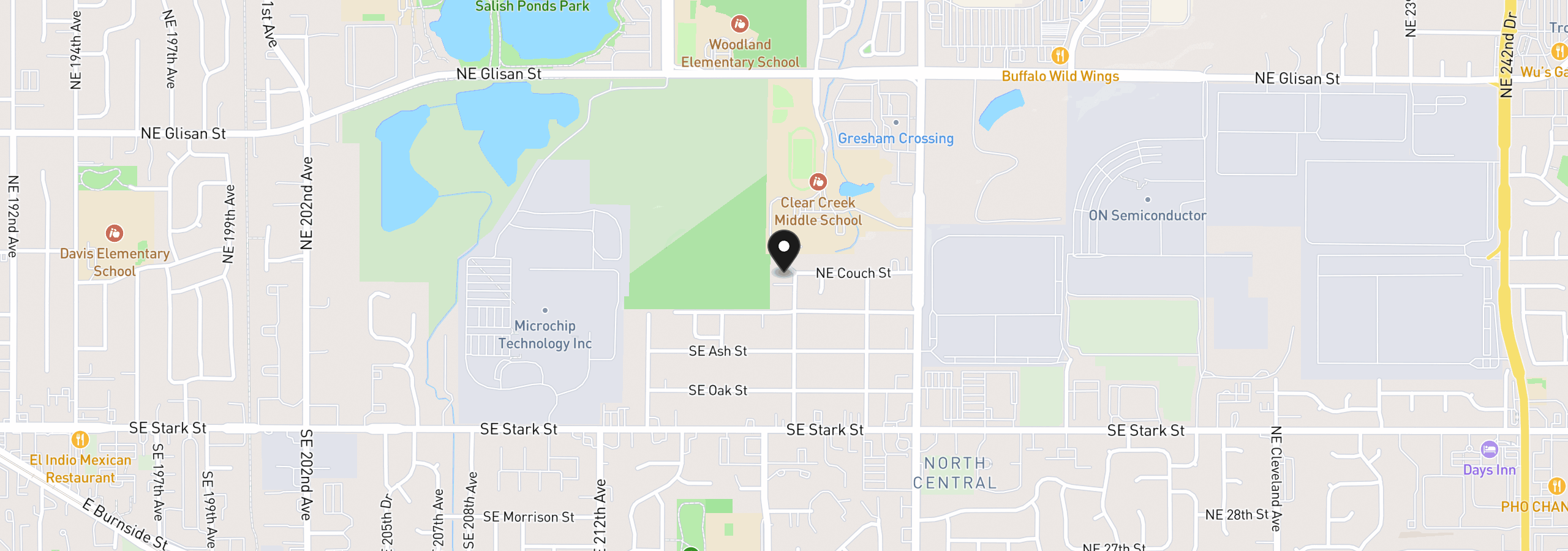 Map showing the location of 21754 NE Couch Ct, Gresham, OR 97030