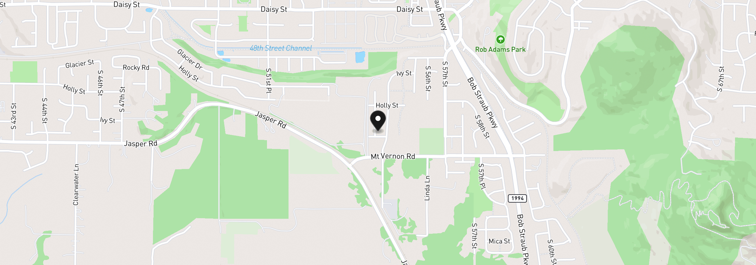 Map showing the location of 5440 J St, Springfield, OR 97478