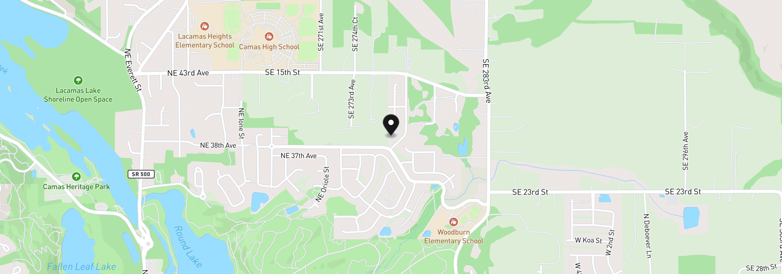 Map showing the location of 3921 NE Tacoma Ct, Camas, Wa 98607