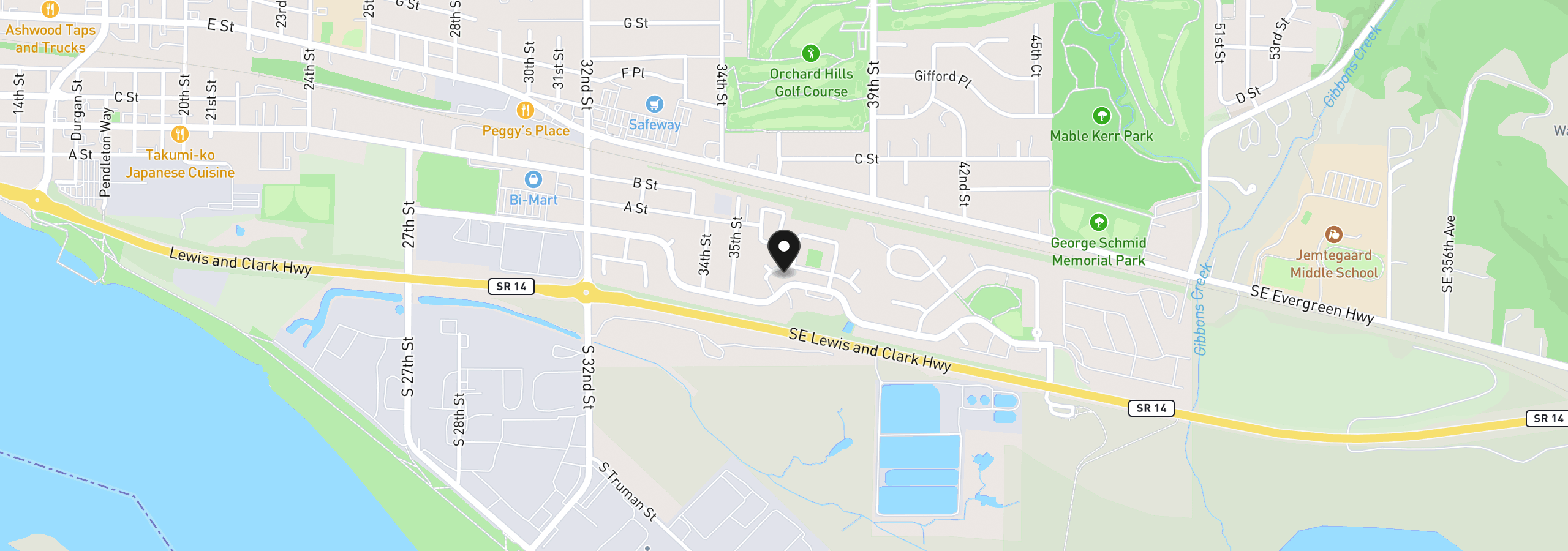 Map showing the location of 3777 Addy St 65, Washougal, Wa 98671