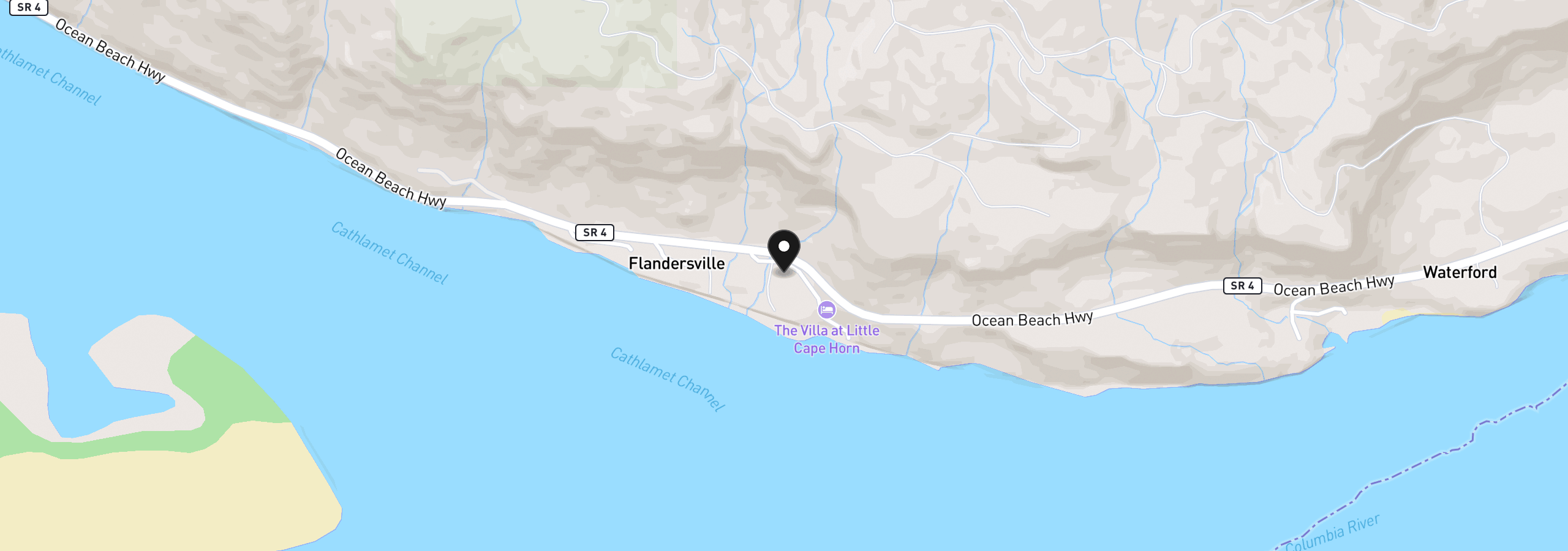 Map showing the location of 16 Little Cape Horn Rd, Cathlamet, Wa 98612