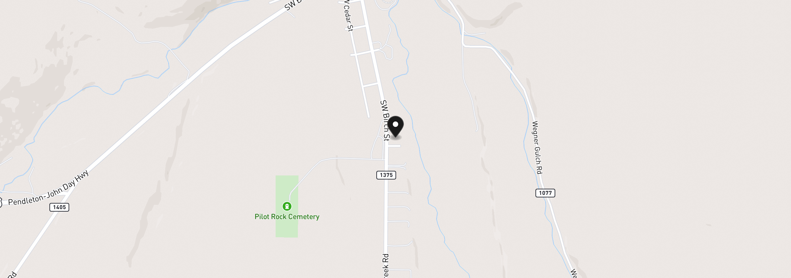 Map showing the location of 122 SW 10th St, Pilot Rock, OR 97868