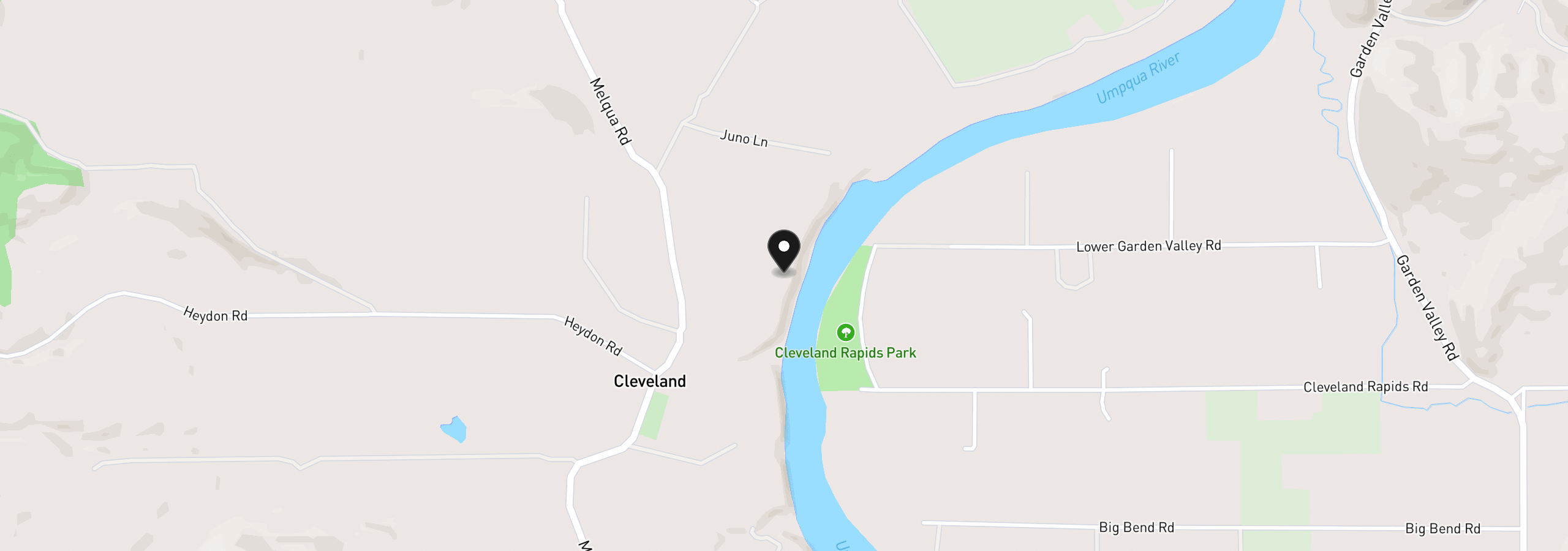 Map showing the location of 5233 Melqua Rd, Roseburg, OR 97471