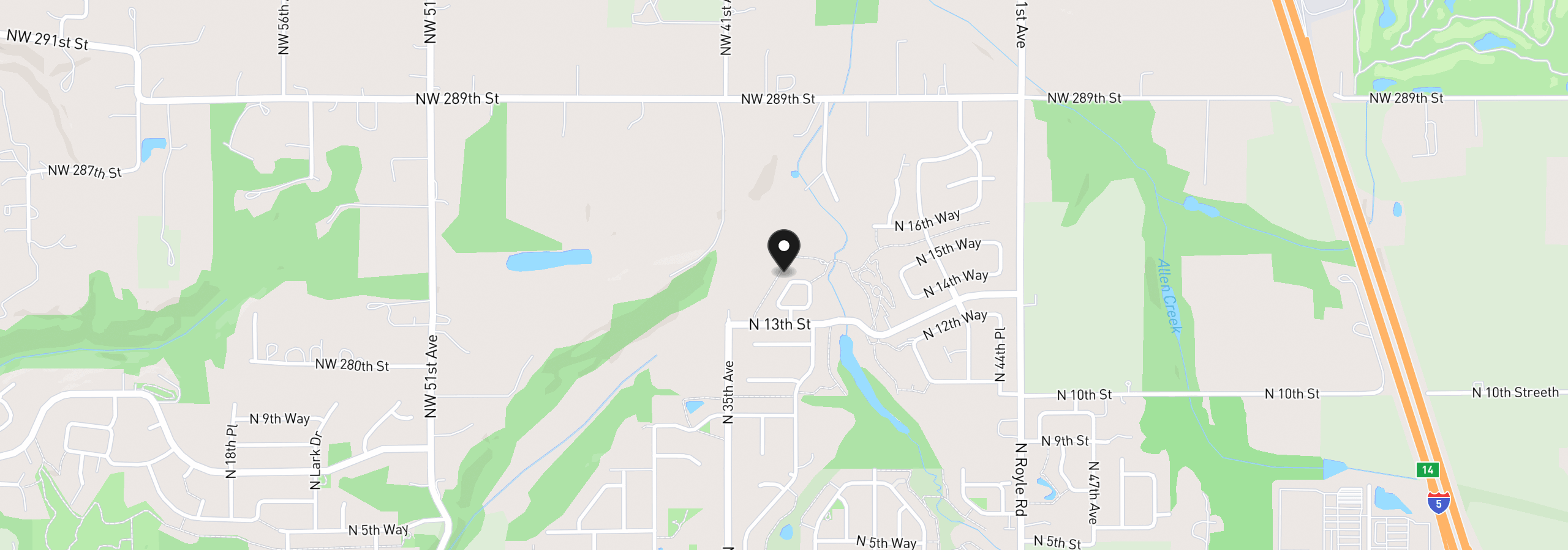 Map showing the location of 1356 N Kalani Loop Lot 63, Ridgefield, Wa 98642
