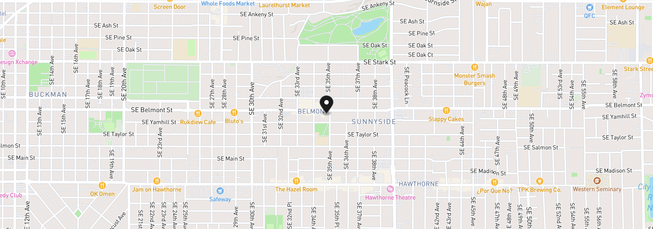 Map showing the location of 915 SE 35th Ave 205, Portland, OR 97214