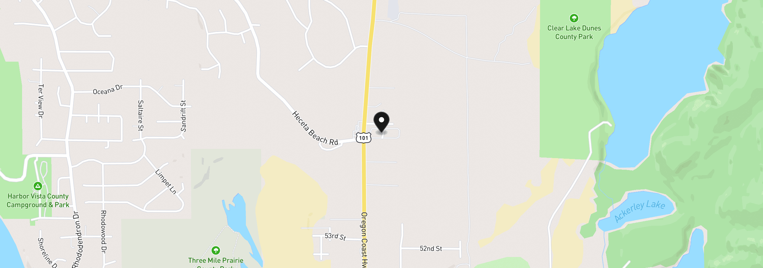 Map showing the location of 87735 Highway 101 42, Florence, OR 97439