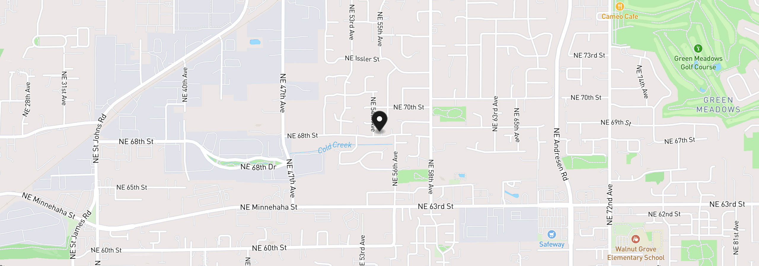 Map showing the location of 5406 NE 68th St, Vancouver, Wa 98661