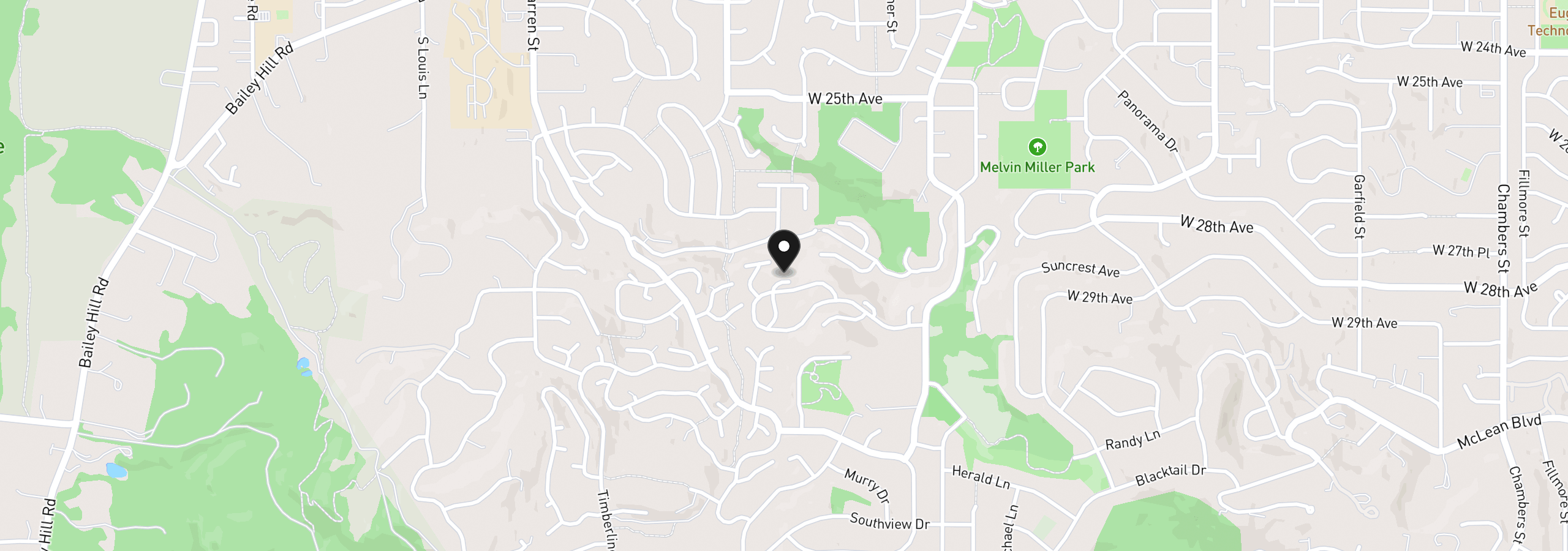 Map showing the location of 3410 Videra Dr, Eugene, OR 97405