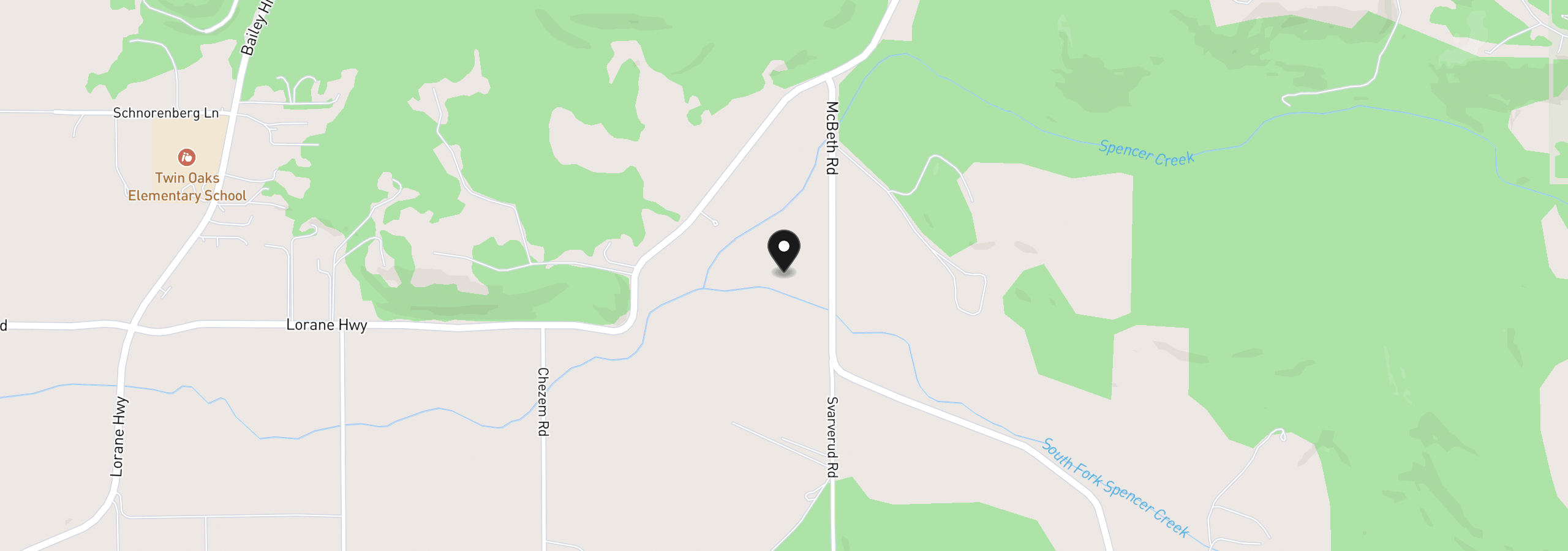 Map showing the location of 85818 McBeth Rd, Eugene, OR 97405