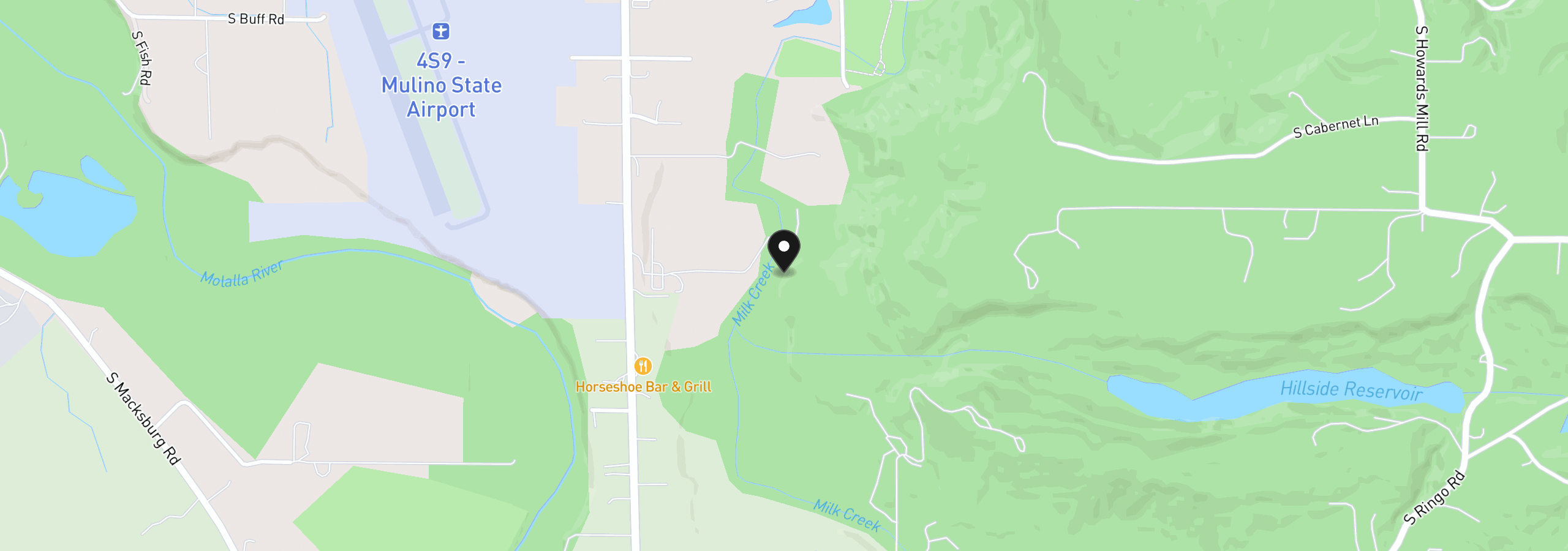 Map showing the location of 14255 S St Francis Way, Mulino, OR 97042