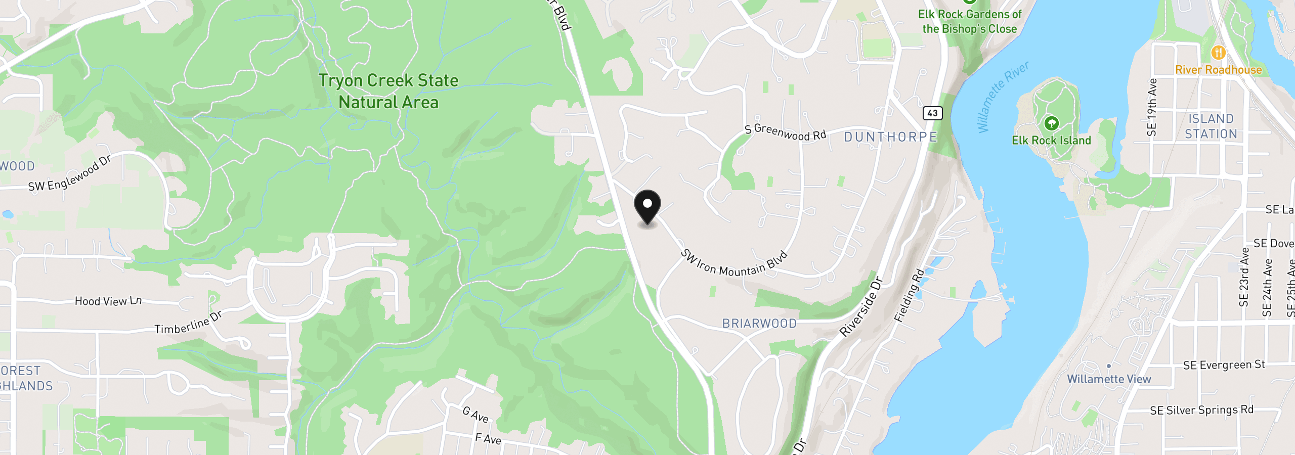 Map showing the location of 13248 S Iron Mountain Blvd, Portland, OR 97219