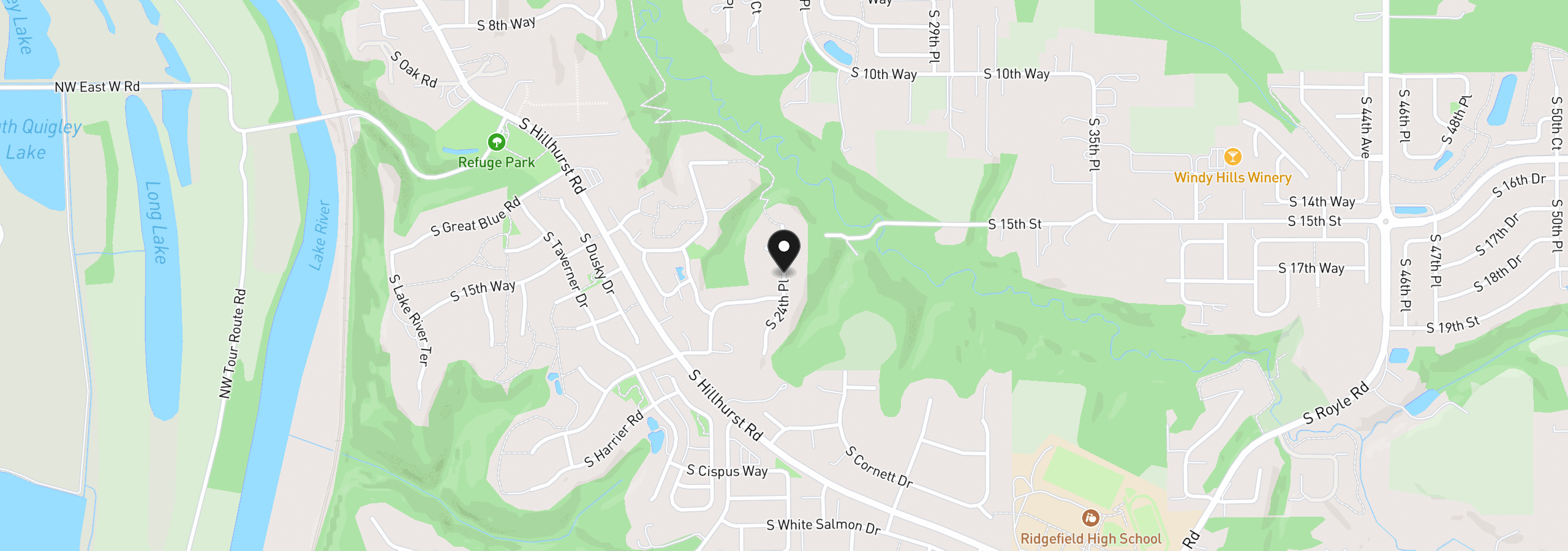 Map showing the location of 2304 S 2nd Way, Ridgefield, Wa 98642