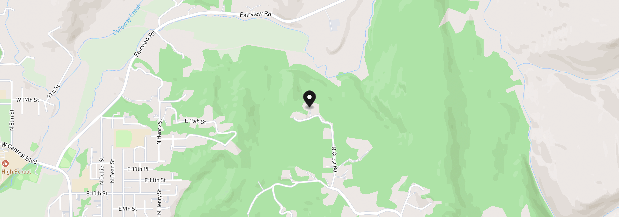 Map showing the location of 1203 N Crest Rd, Coquille, OR 97423