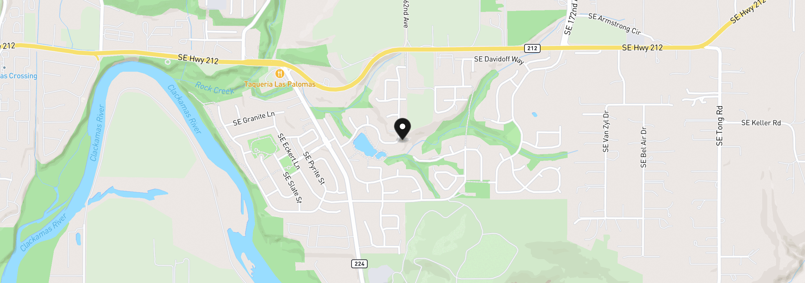 Map showing the location of 16108 SE Goosehollow Dr, Damascus, OR 97089