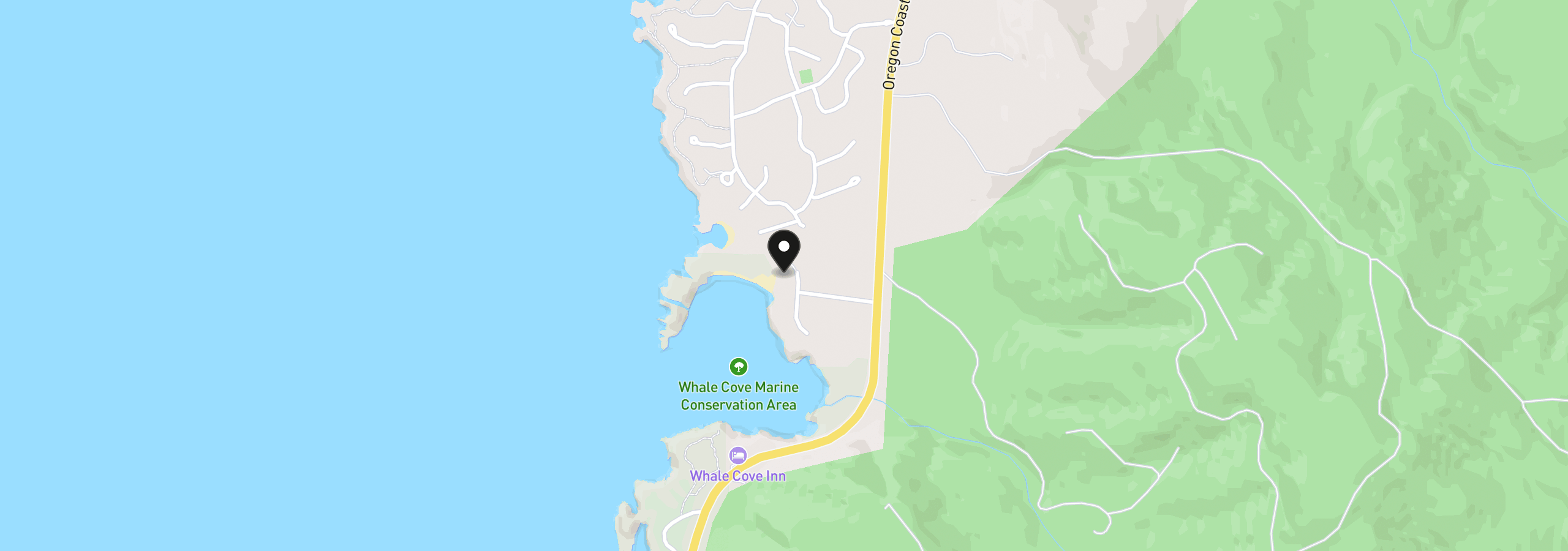 Map showing the location of 1845 SW McDonald Ave, Depoe Bay, OR 97341