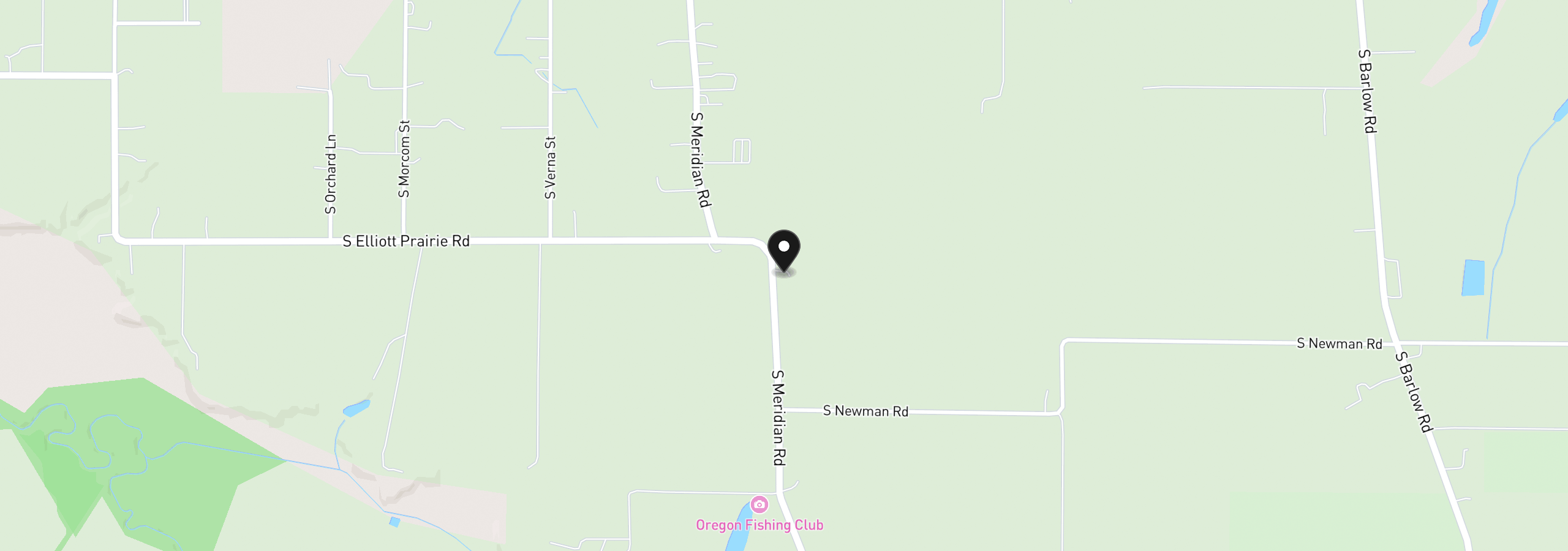 Map showing the location of 33120 S Meridian Rd, Woodburn, OR 97071