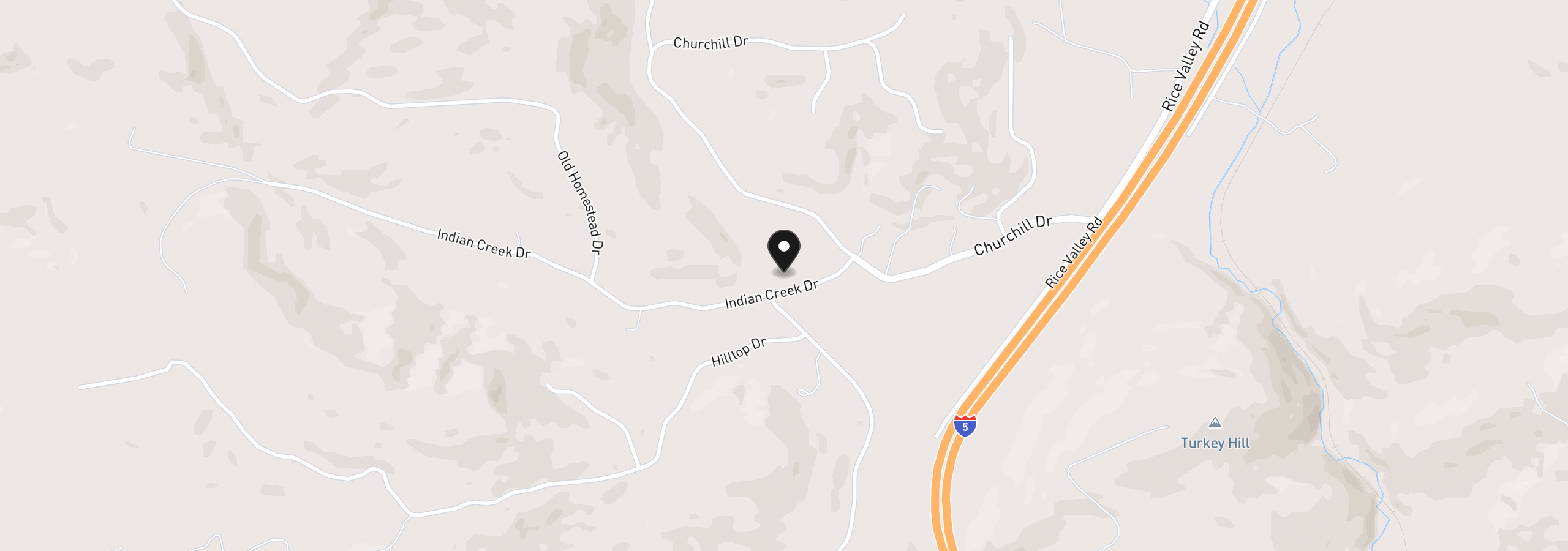 Map showing the location of 239 Indian Creek Dr, Oakland, OR 97462