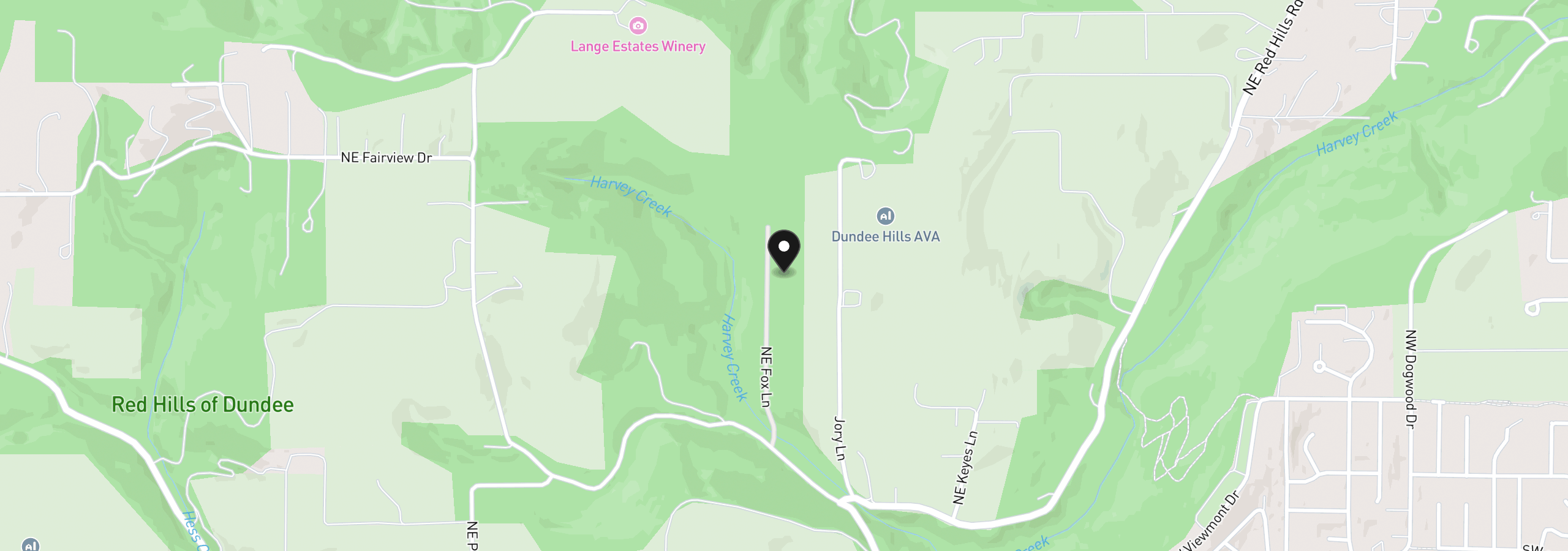 Map showing the location of 0 NE Fox Ln, Dundee, OR 97115