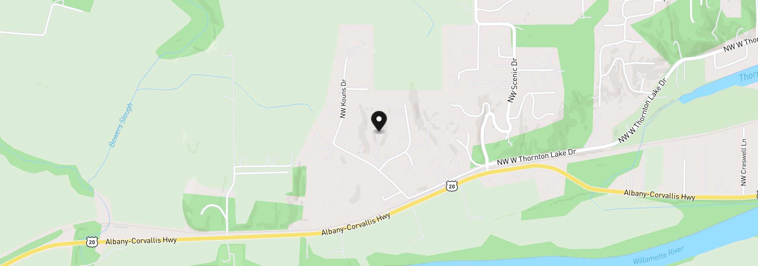 Map showing the location of 462 NW Shannon Dr, Albany, OR 97321