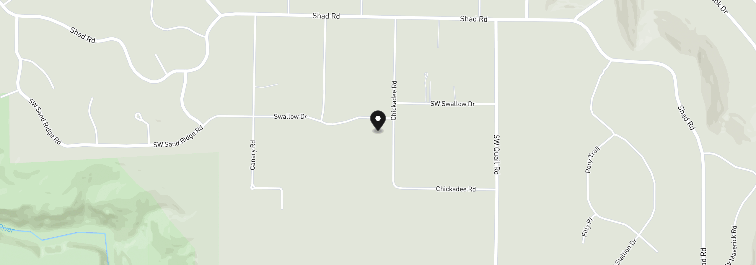 Map showing the location of 7423 SW Sand Ridge Rd, Terrebonne, OR 97760