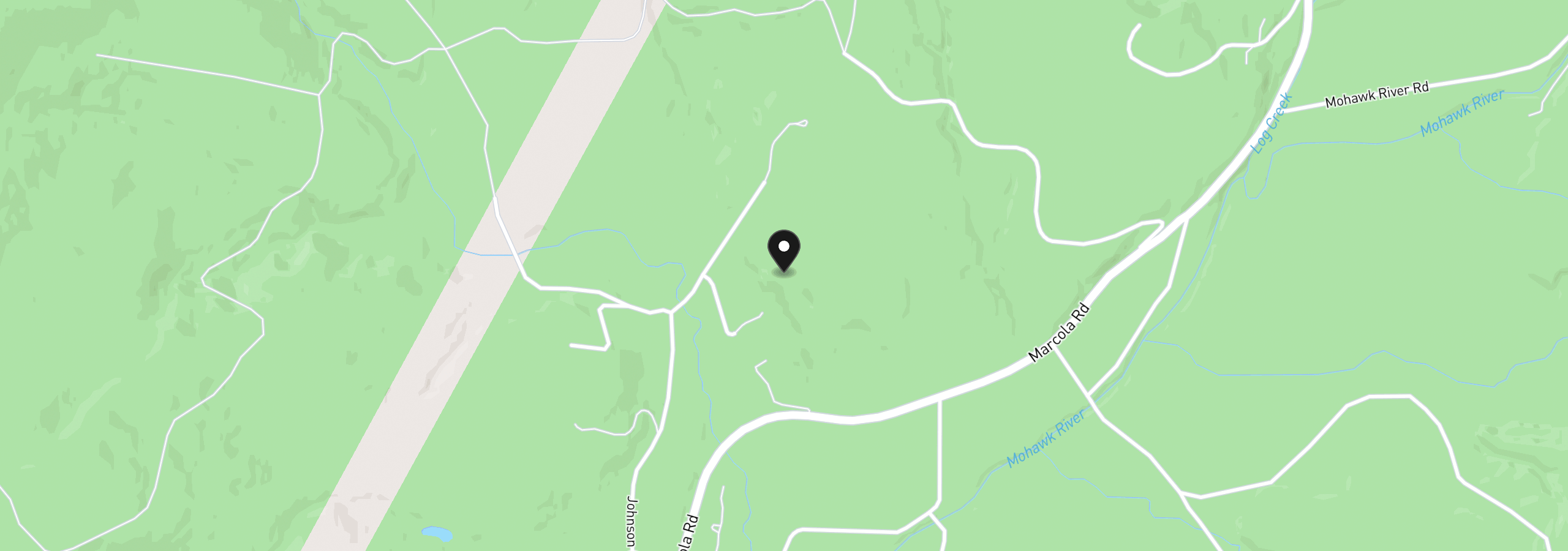 Map showing the location of 94671 Johnson Rd, Marcola, OR 97454