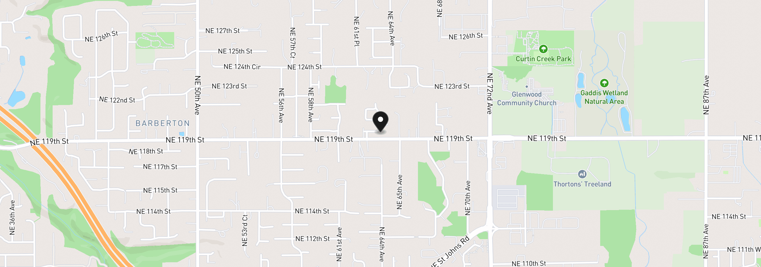Map showing the location of 6245 NE 120th St, Vancouver, Wa 98686