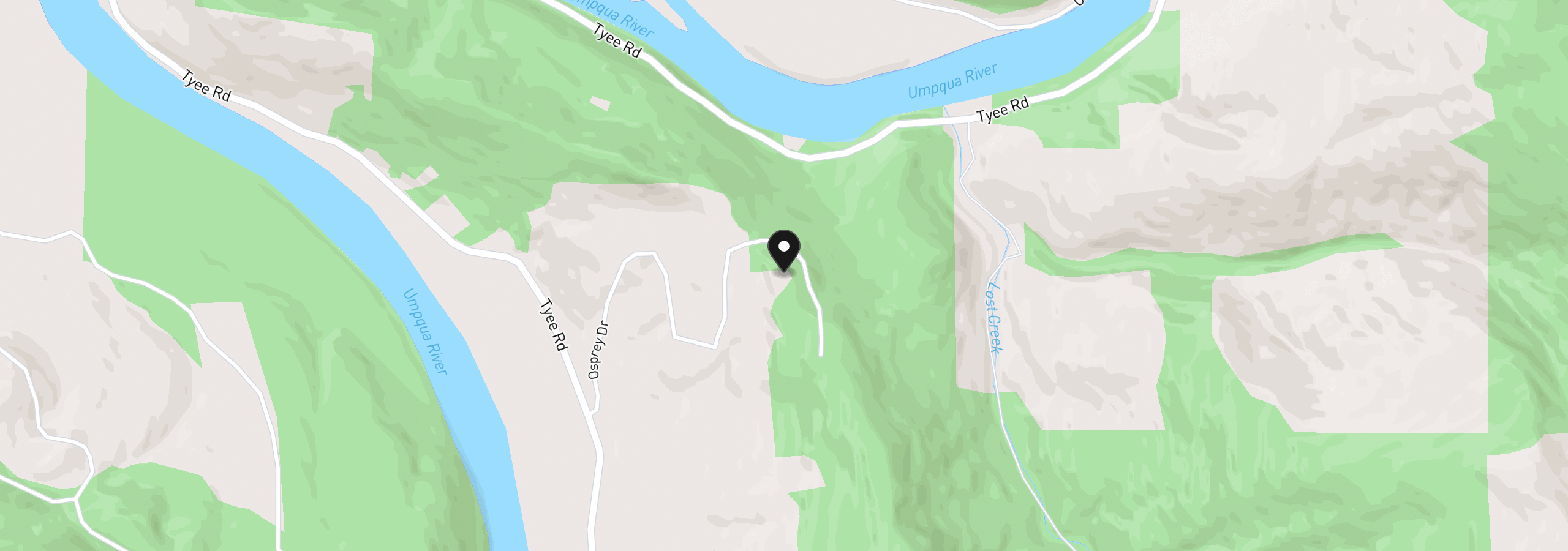 Map showing the location of 942 Osprey Dr, Umpqua, OR 97486