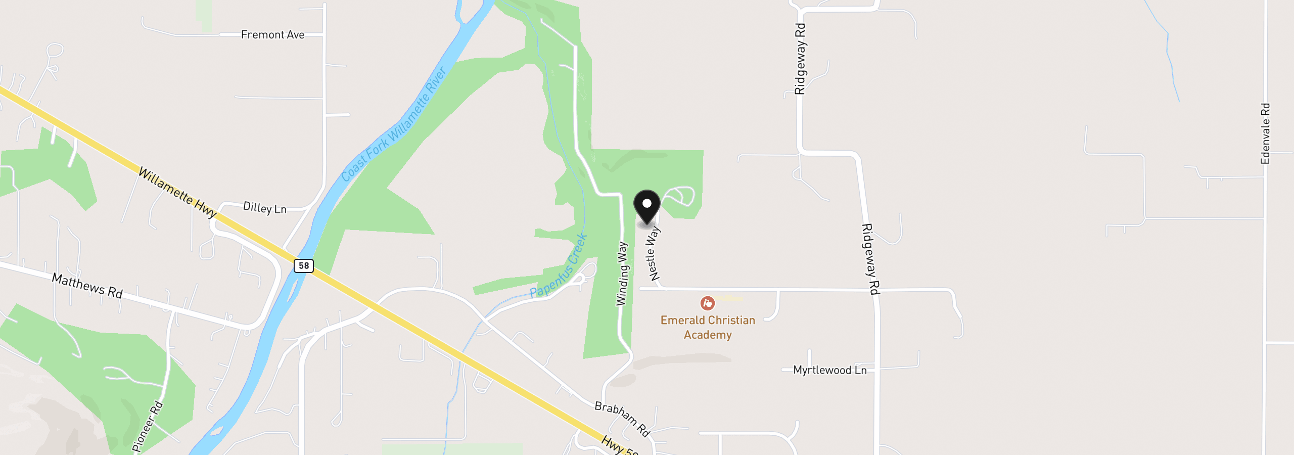 Map showing the location of 85338 Nestle Way, Pleasant Hill, OR 97455