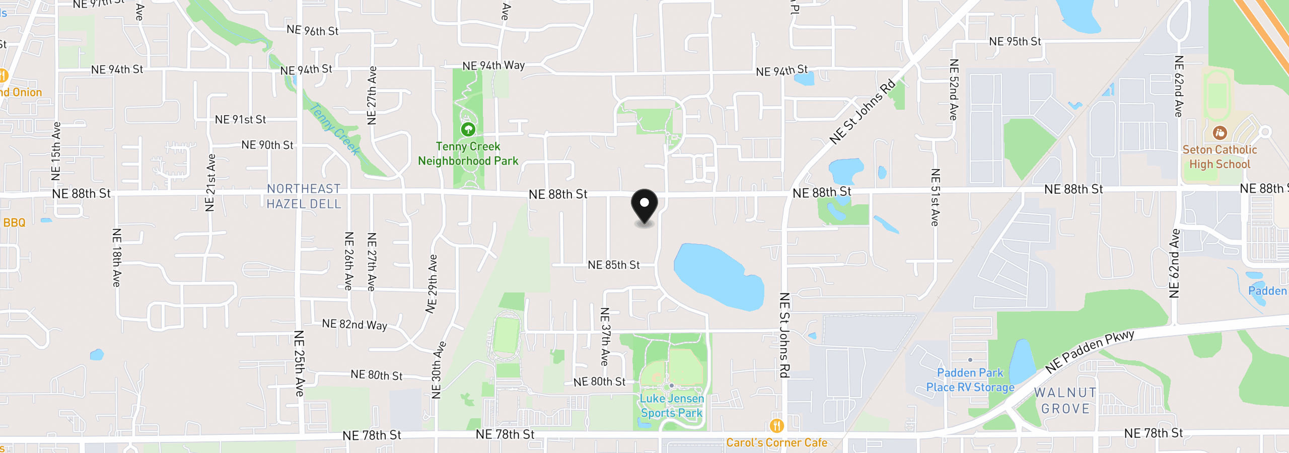 Map showing the location of NE 38th St 20, Vancouver, Wa 98665