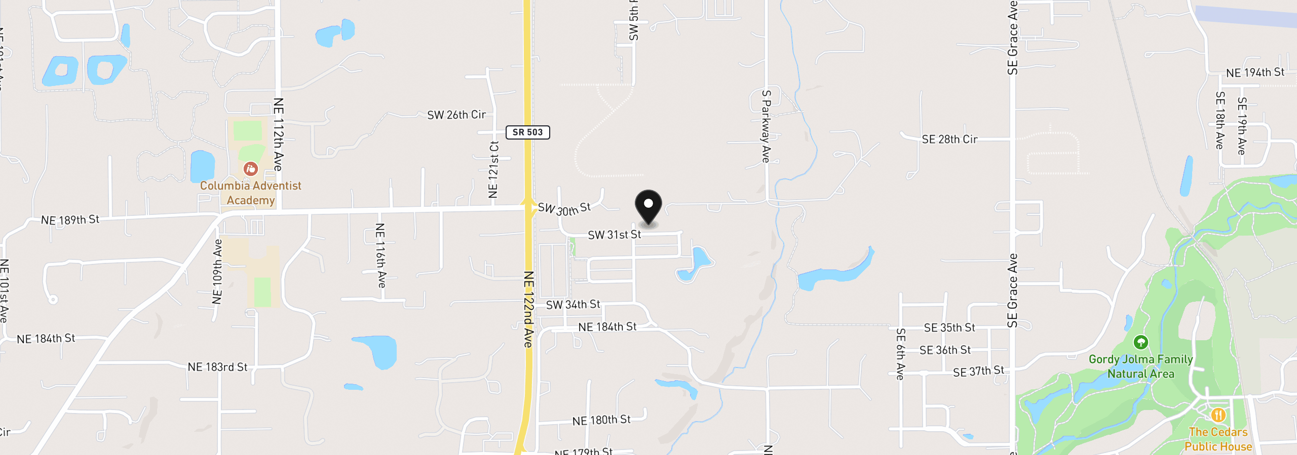 Map showing the location of 412 SW 31st St, Battle Ground, Wa 98604