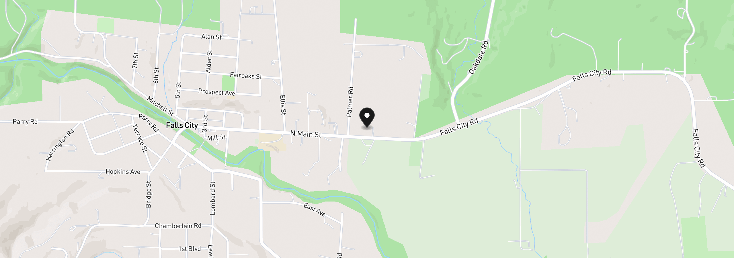 Map showing the location of 19245 Falls City Rd, Dallas, OR 97338