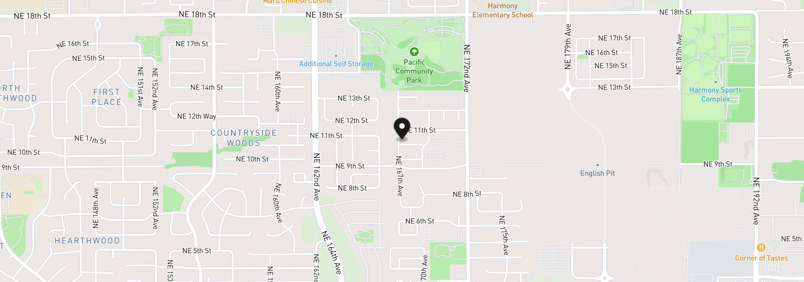 Map showing the location of 16702 NE 10th Way, Vancouver, Wa 98684