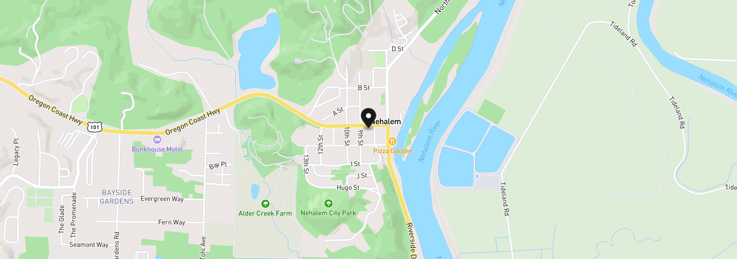 Map showing the location of 12955 Highway 101 N, Nehalem, OR 97131