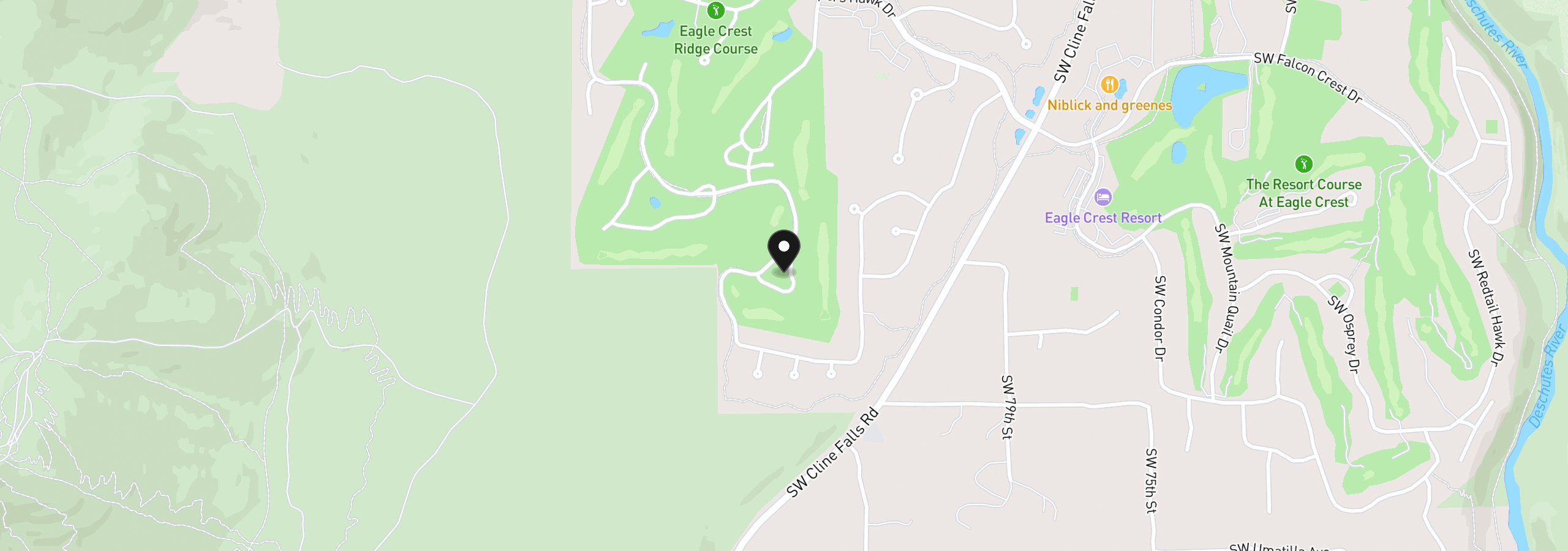 Map showing the location of 8433 Forest Ridge Loop, Redmond, OR 97756