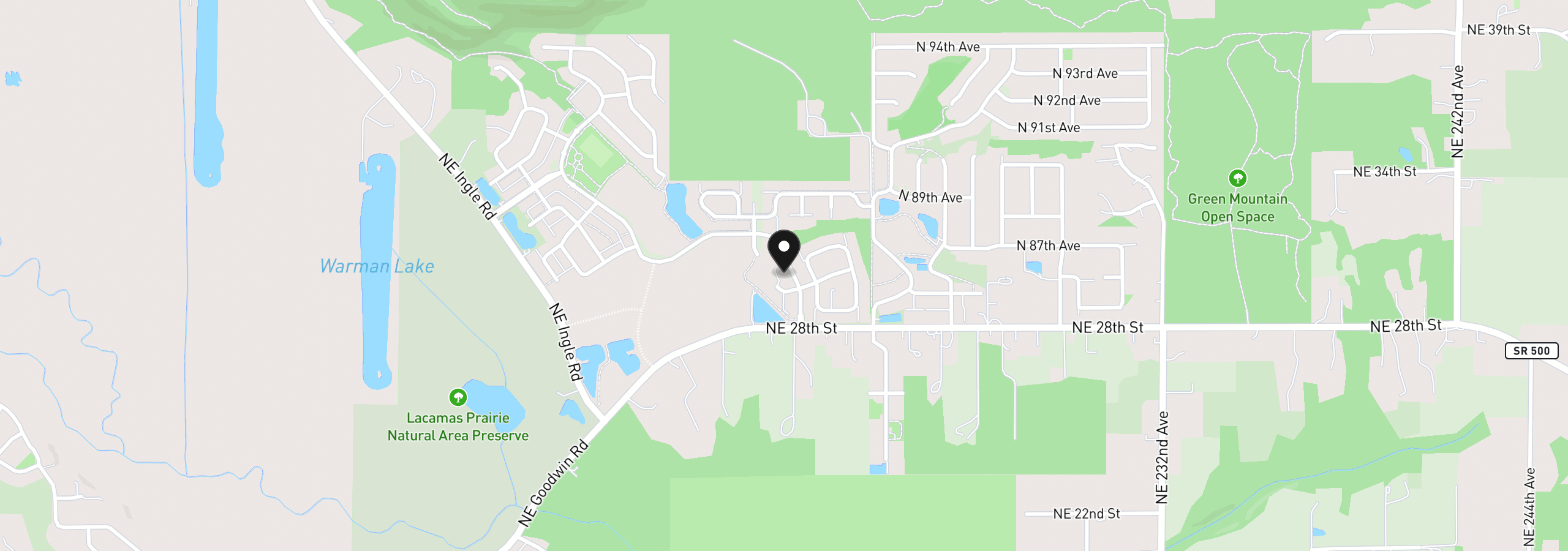 Map showing the location of 6417 N 87th Ct, Camas, Wa 98607