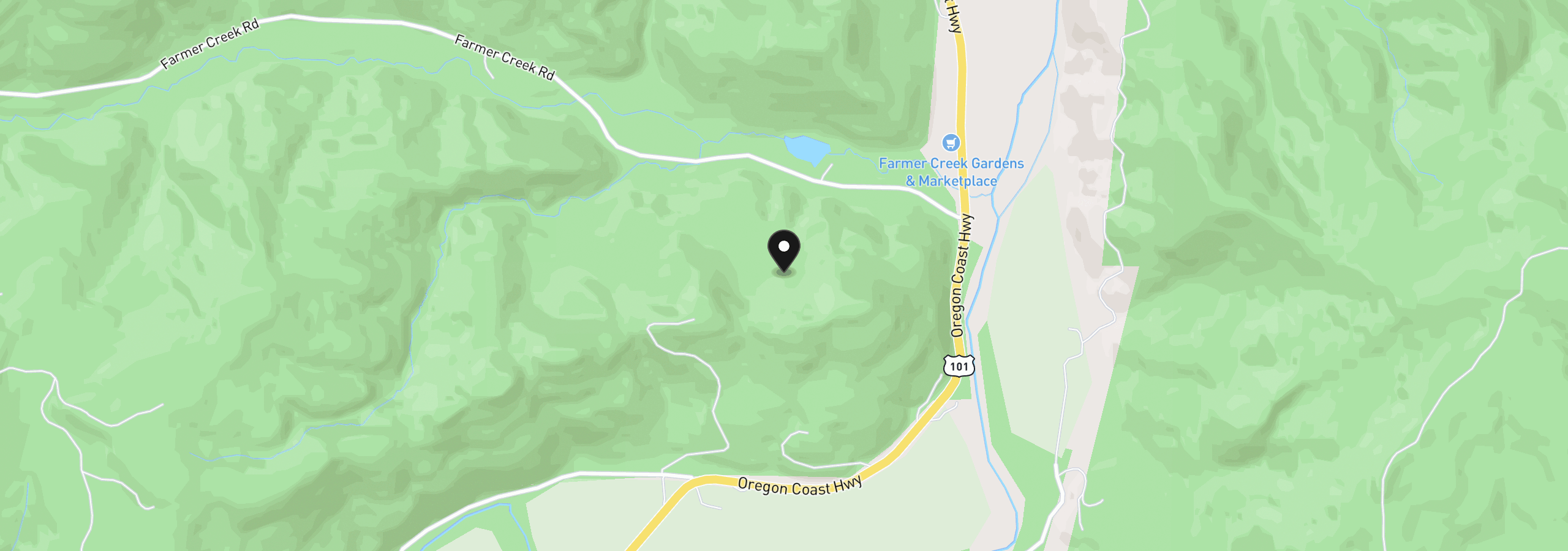 Map showing the location of Farmer Creek Rd 1000, Cloverdale, OR 97112