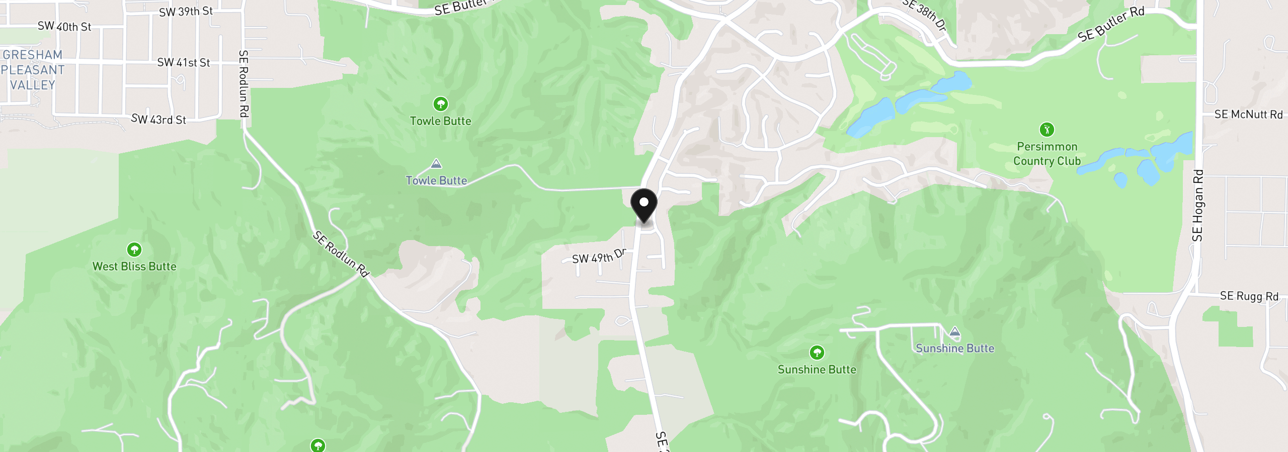 Map showing the location of 5 SE 48th Ter, Gresham, OR 97080