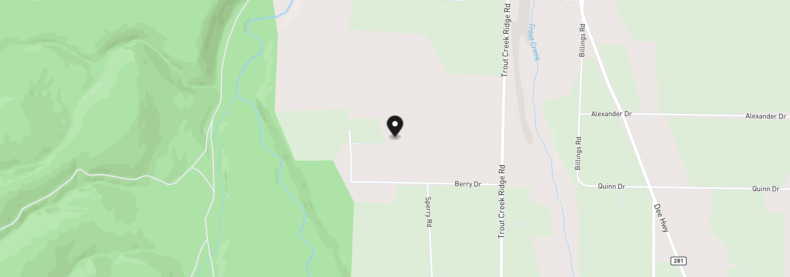 Map showing the location of 5885 Berry Rd, Mt Hood Prkdl, OR 97041